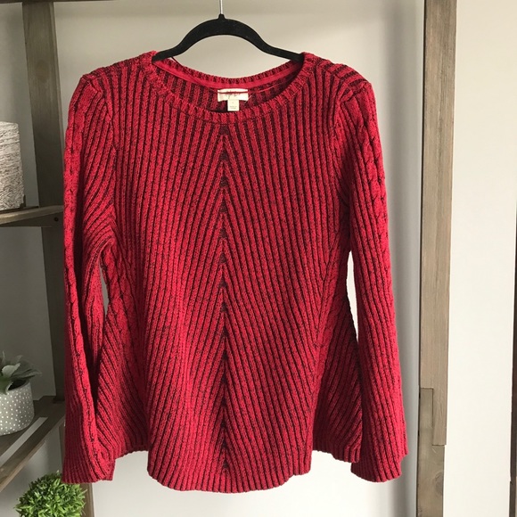 Style & Co Red Ribbed Cozy Sweater - Picture 5 of 8